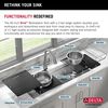45&rdquo; Workstation Undermount Single Bowl 16 Gauge Stainless Steel Kitchen Sink with 2-Tier&nbsp;WorkFlow&trade; Ledge and Accessories